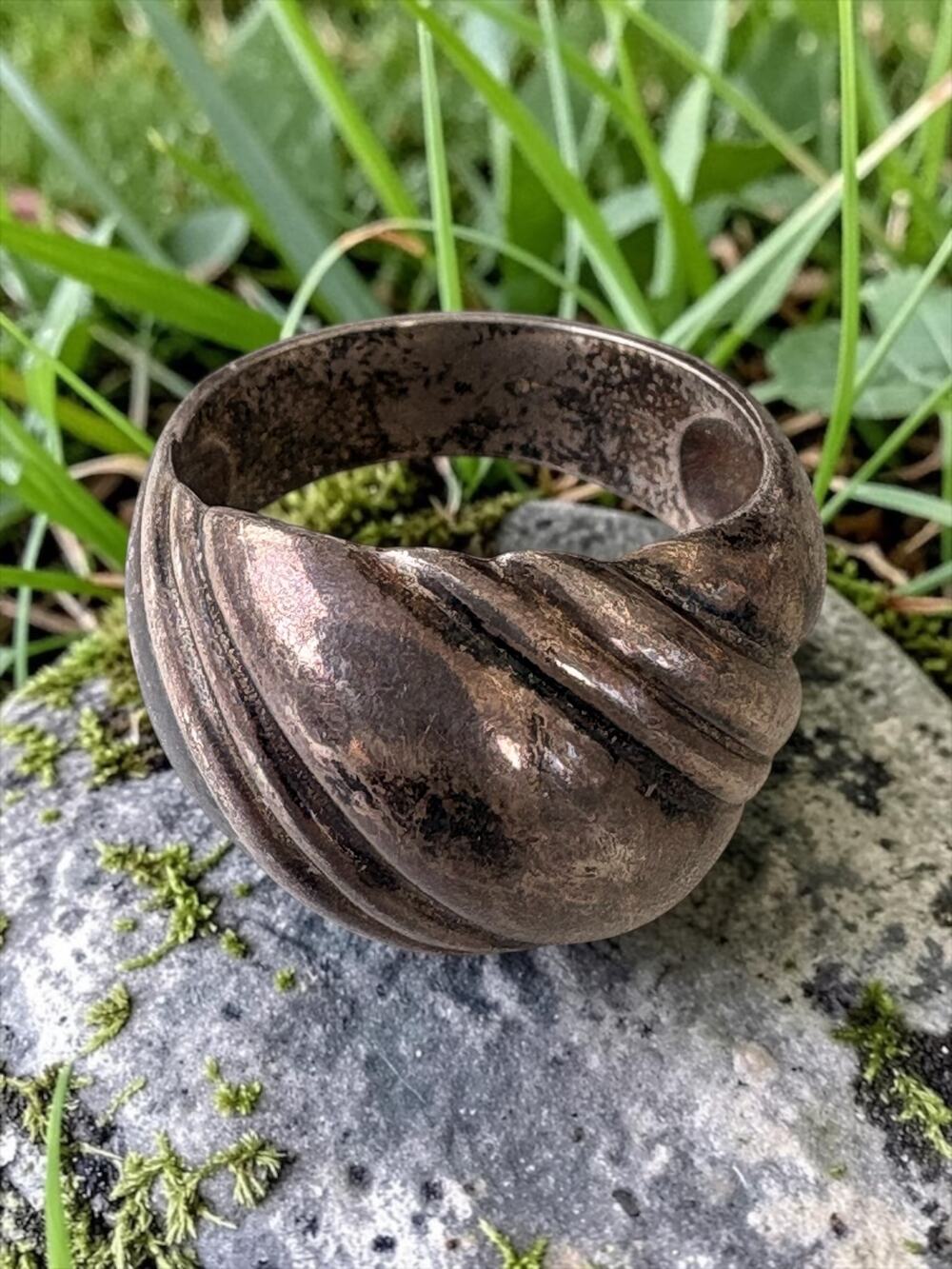Vintage Sterling Silver Sculptural Knot Statement Ring Wide Band Folded Swirl De